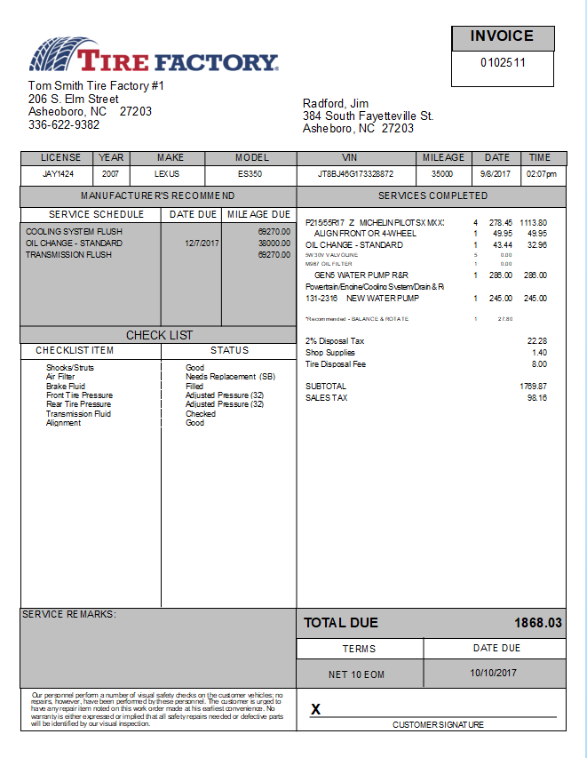 Invoice FreedomSoft