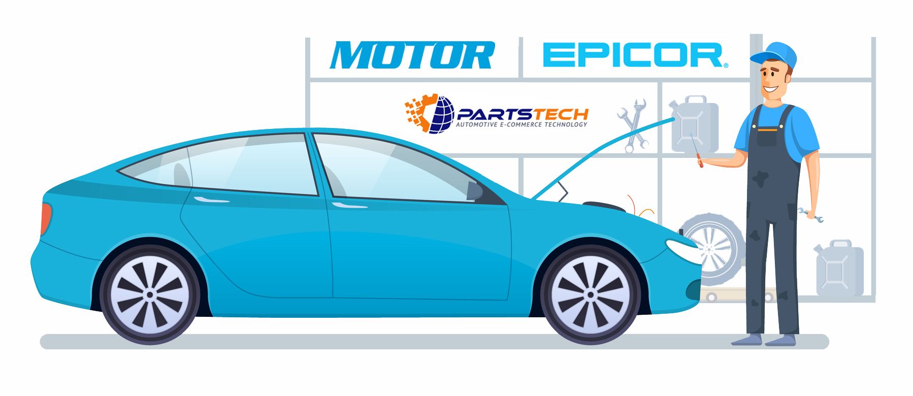 Car repair, service, diagnostics car in building auto service.